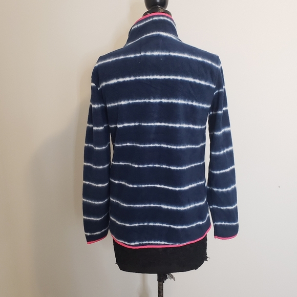 Simply Southern Blue Tie Dye Striped Snap Front Pullover Jacket Sweater Small - Picture 5 of 8